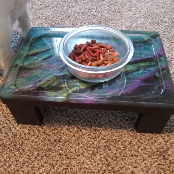 CUSTOM Pet Feeding Station Elevated Wood Art - Picture 5 of 17
